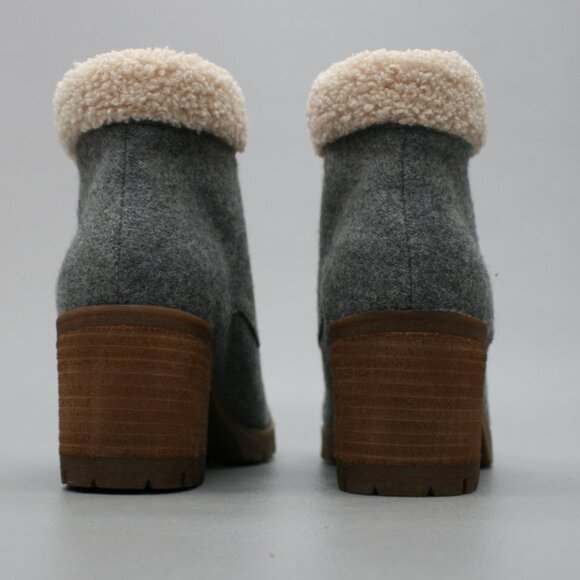 Korks Ease Ladies 9.5 Evie Gray Felted Wool Lace-up Ankle Heels Boots KR0009860 - Picture 3 of 12